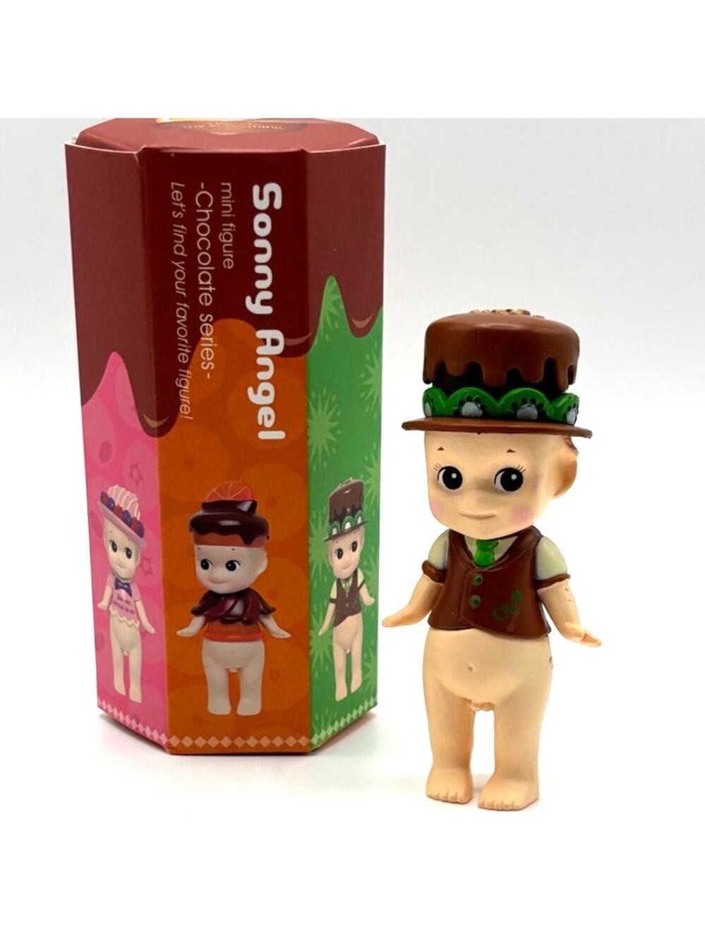 New Kawaii Cupid Angel Mini Figure in Kiwi Chocolate Costume, Cute Toy, Gift